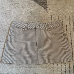 Never Worn Topshop Beige Stripe Mini Skirt